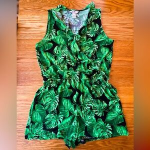 WHBM Ruffle Wrap Monstera Romper